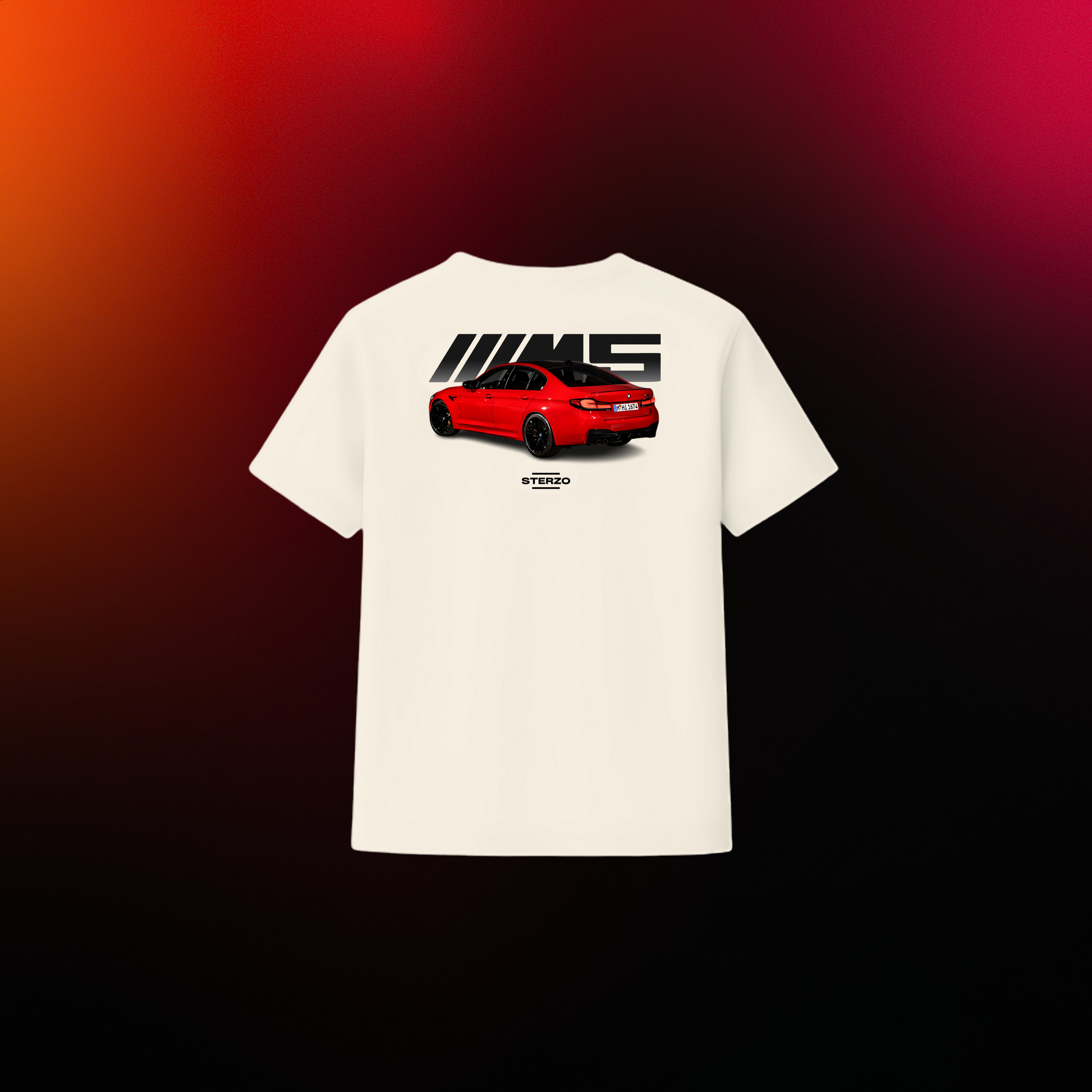 BMW M5 Competition (F90) - Traseira | Fire Red | Camiseta Premium
