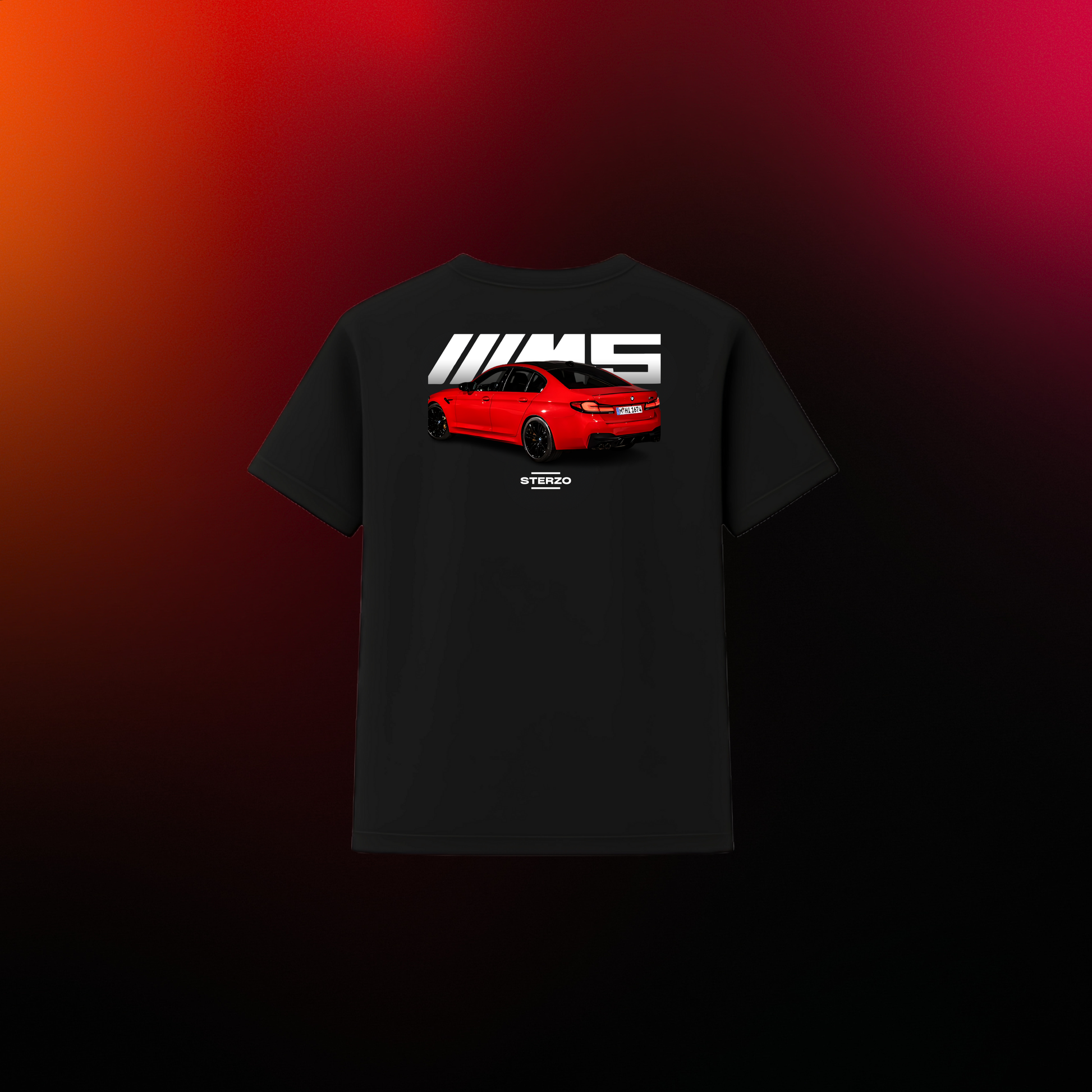 BMW M5 Competition (F90) - Traseira | Fire Red | Camiseta Premium